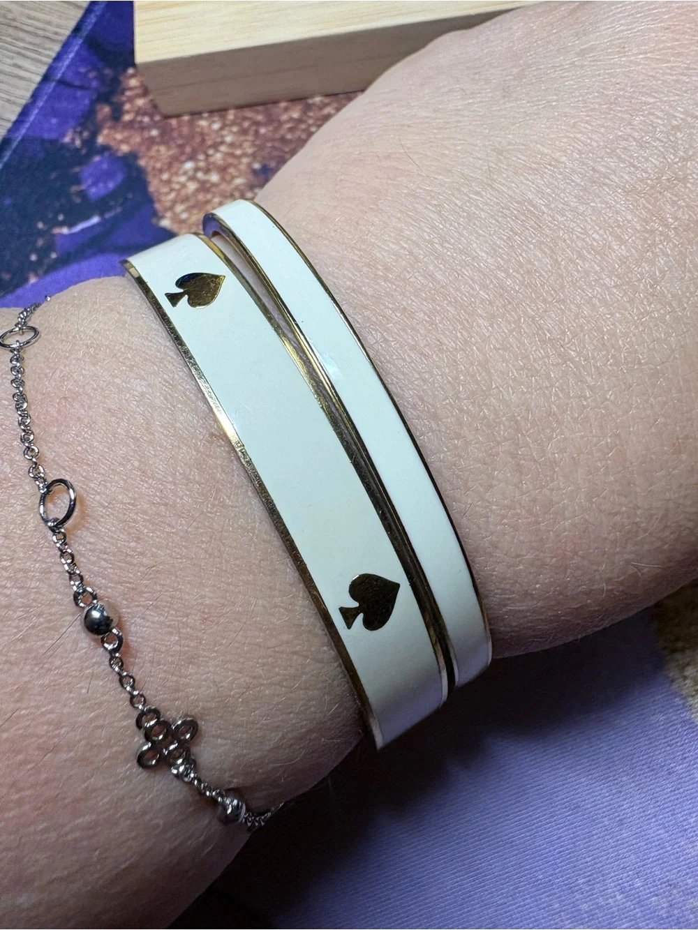 kate spade Gold Tone Logo Bangle Set - Picture 2 of 7